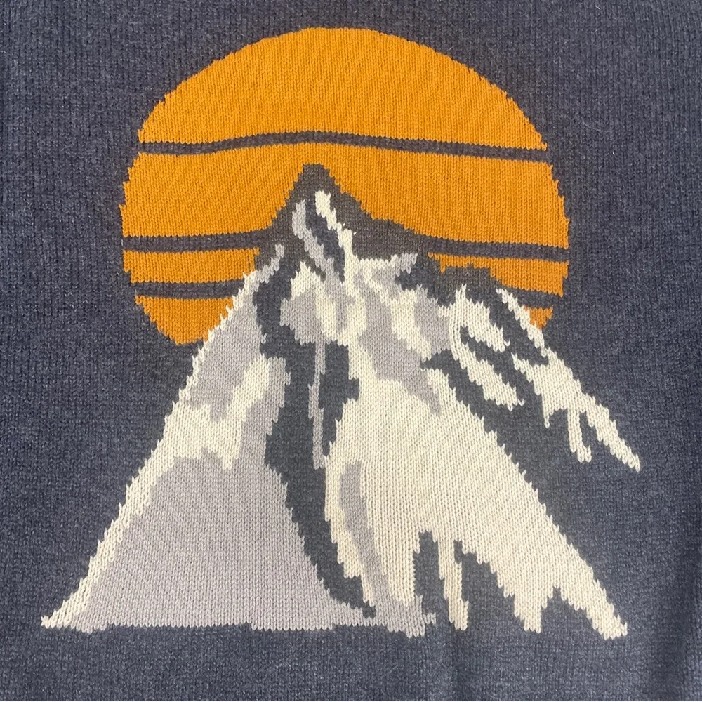 Wind River Heritage Mens Knit Mountain Sunset Graphic Crewneck Sweater Size L - Picture 2 of 8